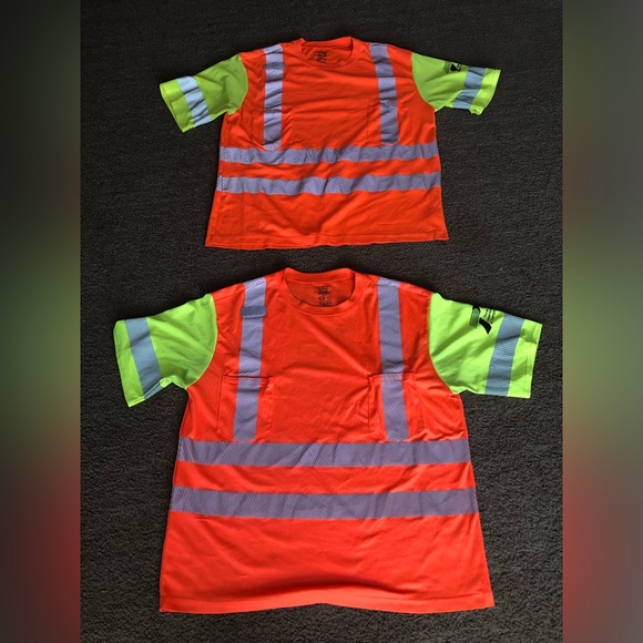2 Mens Orange 2Xl construction Shirt High Visibility Texas DOT XXL Short Sleeve - Picture 1 of 6